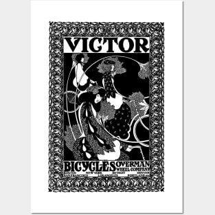 Women Ride Victor Bicycles, Art Nouveau 1895, Will Bradley Posters and Art